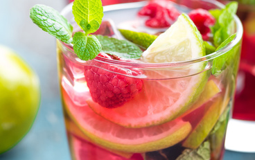 Animation Detox Water pour votre événemement Healthy - framboise - citron - menthe
