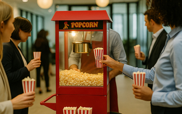 Animation Stand Gourmand de Pop Corn pour votre événemement Gourmandise