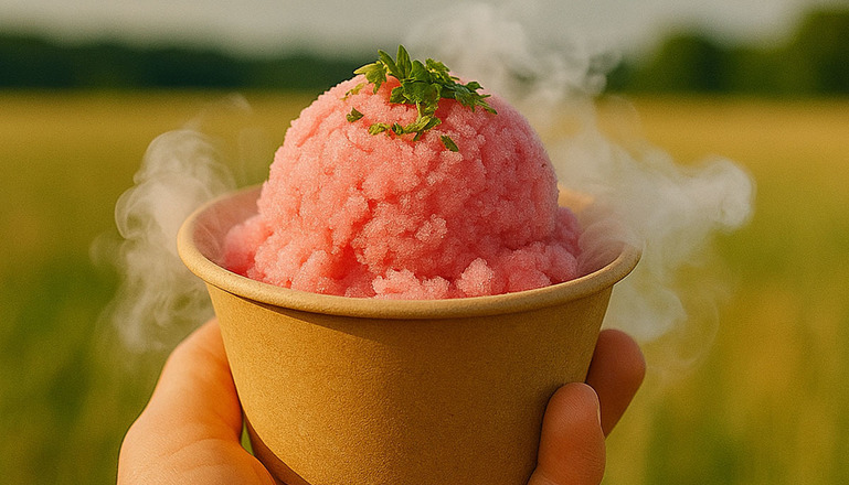 Animation Animation cuisine moléculaire pour votre événemement Gourmandise - cocktail moléculaire fumant - Sorbet Moléculaire fraise menthe